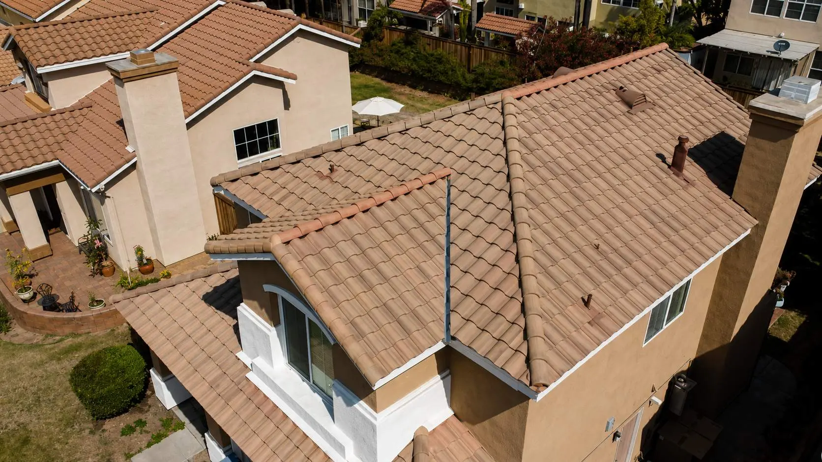 Completed concrete tile roof after a Zenith lift and relay
