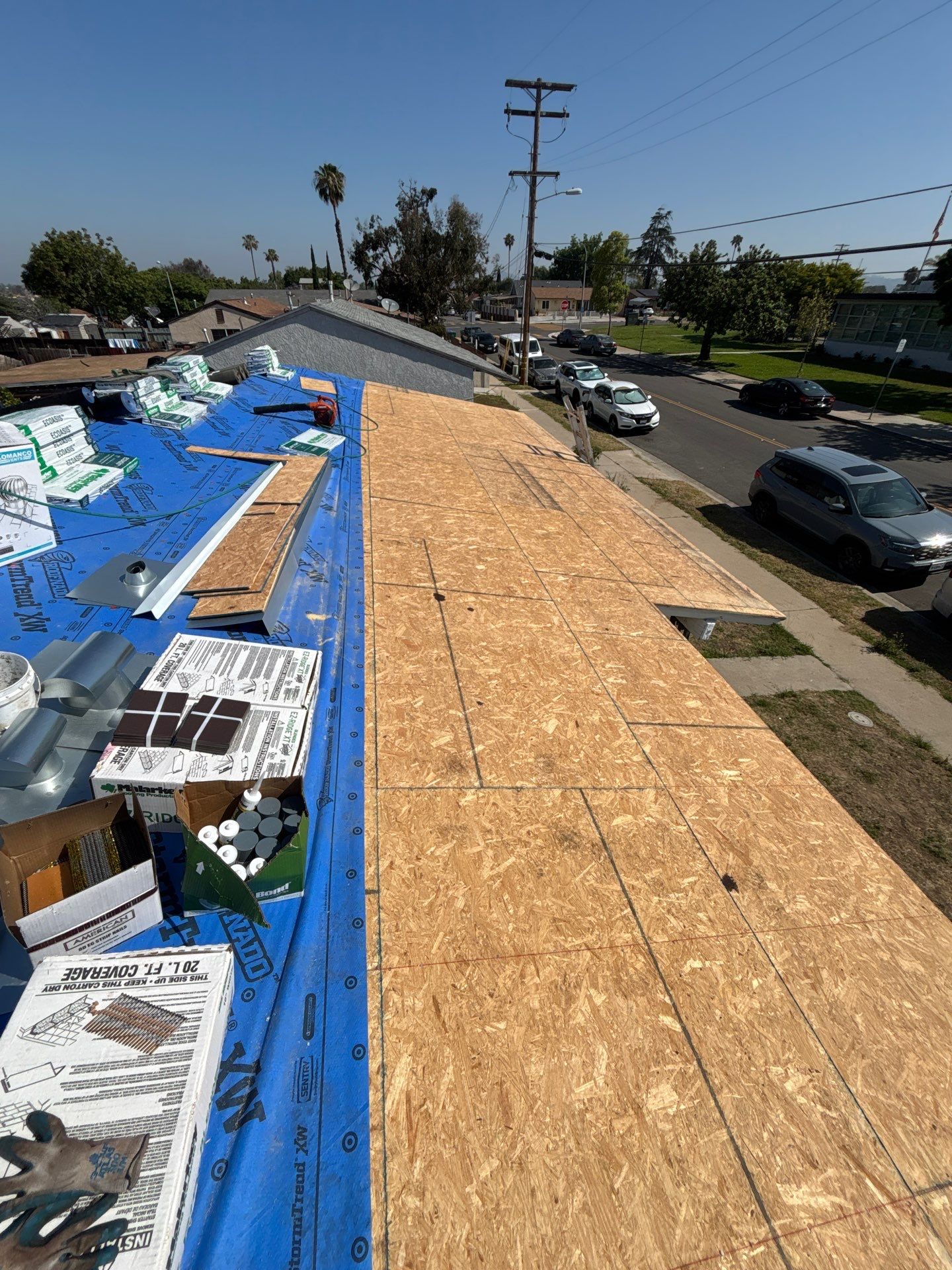 Zenith roof replacement with new sheathing and underlayment